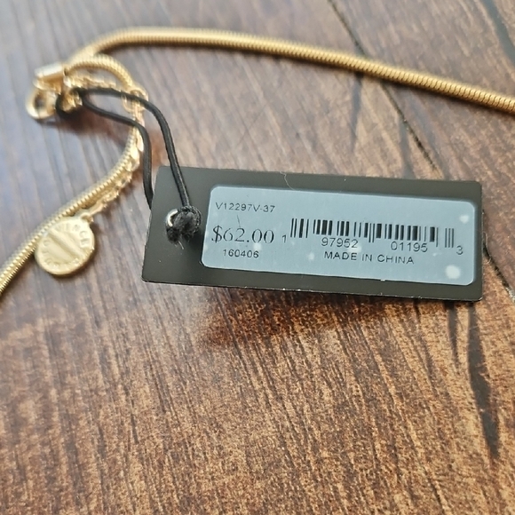 Vince Camuto Gold Necklace with Crystal Drops - Picture 3 of 4